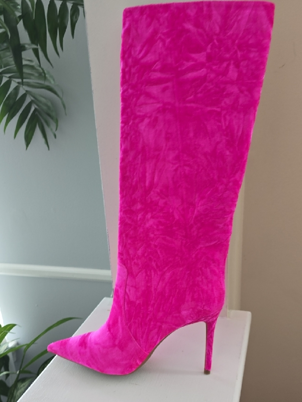 INC International Concepts Hot Pink Over-the-Knee Stiletto Boots - Picture 2 of 4
